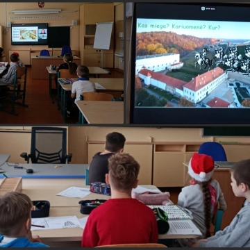 Gruodžio 19 d. antros klasės mokiniai dalyvavo nuotolinėje edukacijoje ,,Legendos pilyje