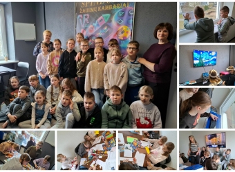 Kovo 23 d. 3-4 kl. mokiniai lankėsi kino teatro „Spindulys“ edukacijoje „Meno pamokos pasitelkiant inovacijas